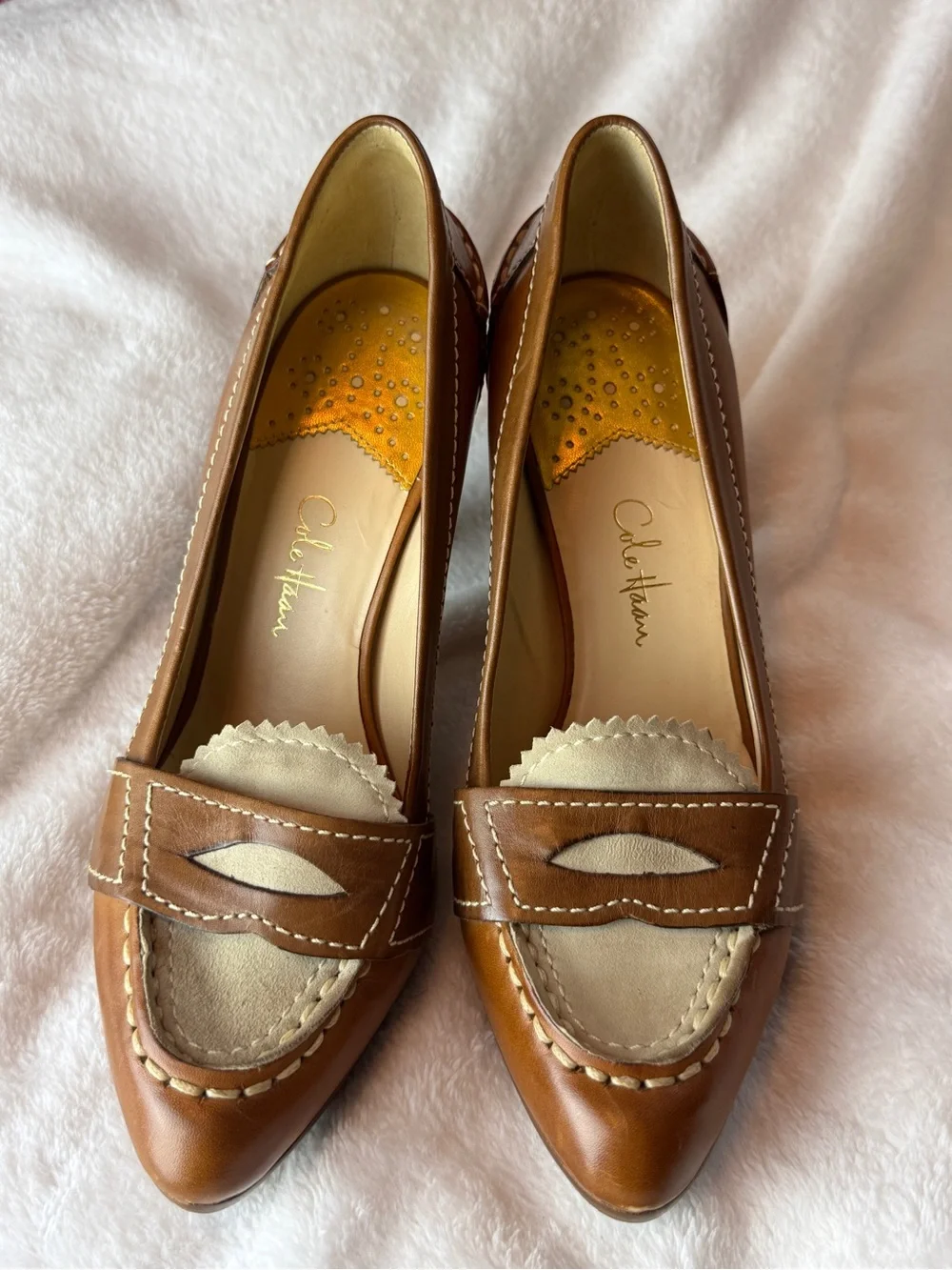 Cole Haan Nike Air Two-Tone Leather Loafer Pumps
